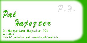pal hajszter business card